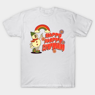 retro groovy snowman cartoon T-Shirt